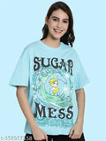 Graphic Printed Cotton Oversize Regular T-Shirt for Women