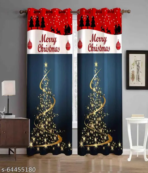 HomeStore-YEP Christmas Theme Decoration Curtain for Door/Window