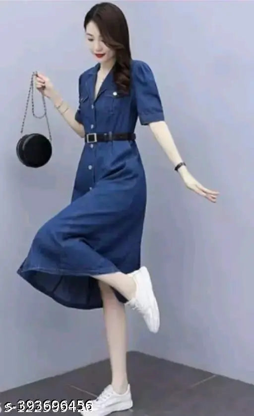 Woman Korean Denim Dress