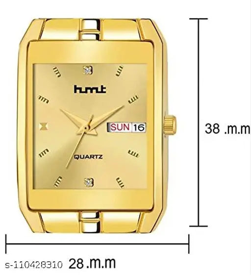 HMXT-12 Day n Date Series Gold Chain Analog Watches Classic