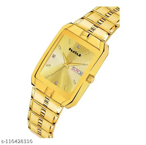 HMXT-12 Day n Date Series Gold Chain Analog Watches Classic