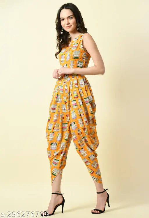 Dhoti jumpsuit, stylish jumpsuit, one piece dress, stylish dress, Digital print,