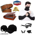 stylish black summer capblack cap + free letslim sleeves, bandana, sunglasses, leather belt &amp; card holdermaterial