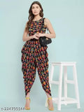 Dhoti jumpsuit, stylish jumpsuit, one piece dress, stylish dress, owl print,