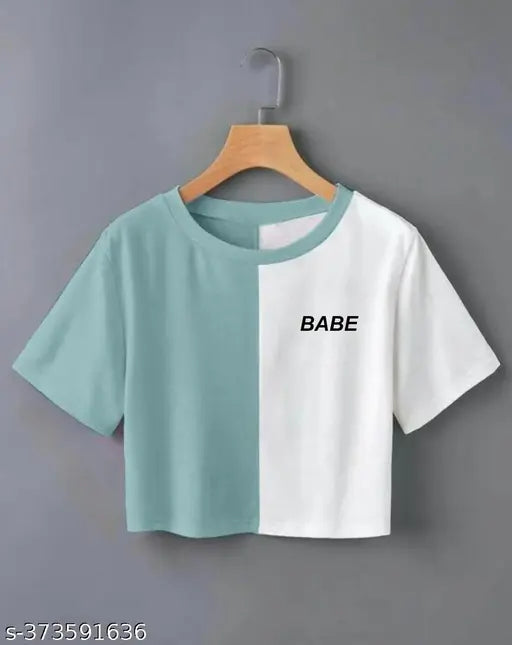 WOMEN'S STYLISH CROP TOP T-SHIRT