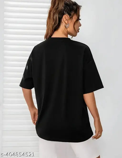 Latest Printed Stylish Best Trendy Casual Cotton Oversize T Shirt For Women