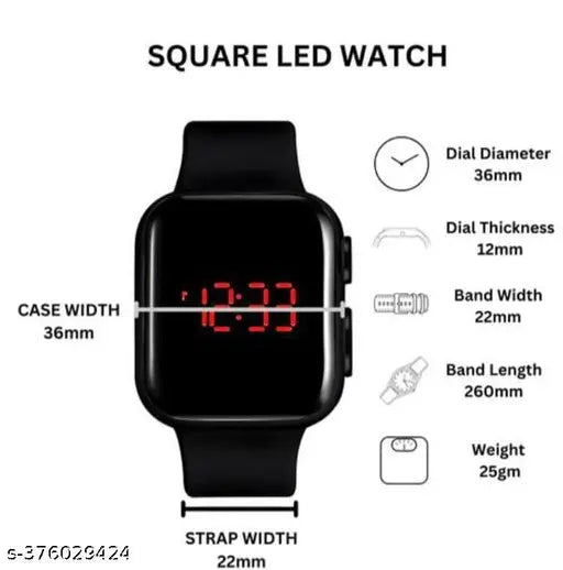 very Hot Demand Smart And Digital Square Led Watch For Kids And Girls And Boys