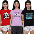 Trendy Women Cotton Printed Tshirt Pack Of 3 (Women Tshirt-36-38-39)