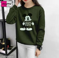 Women's Pure Cotton Mickkey Mouse Print Round Neck Full Sleeve Tshirt