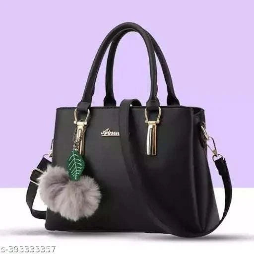 Trendy women handbag in black with stylish design.