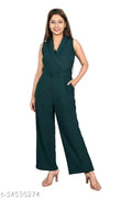 Zenday Casual Solid Blue Jumpsuit for Ladies