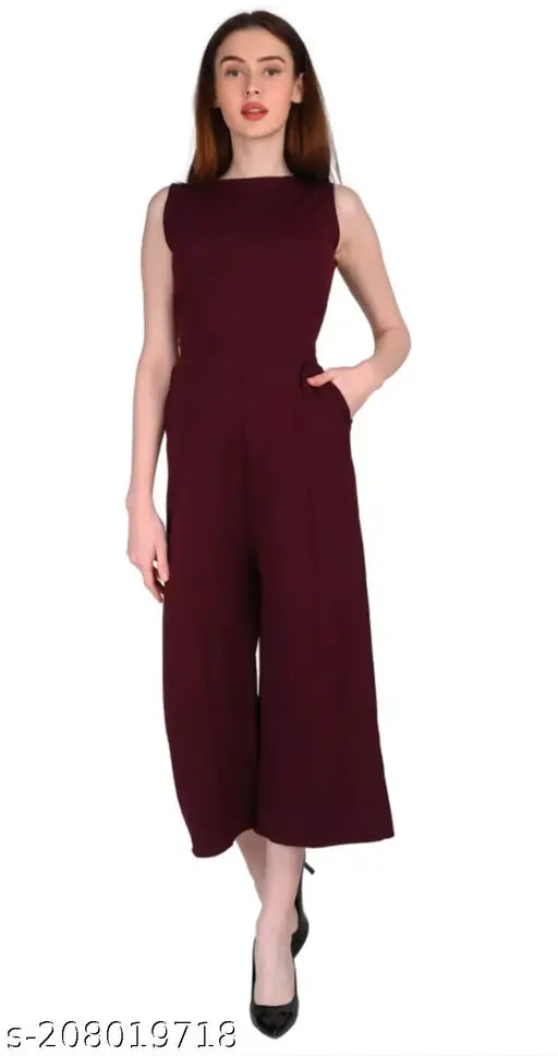 ||RICHAFASHION|| STYLISH FERMINE CUT SLEEVES JUMPSUIT FOR WOMEN