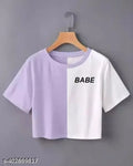 WOMEN'S STYLISH CROP TOP T-SHIRT