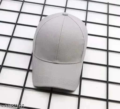 Attractive Trendy Grey Cotton Baseball Cap