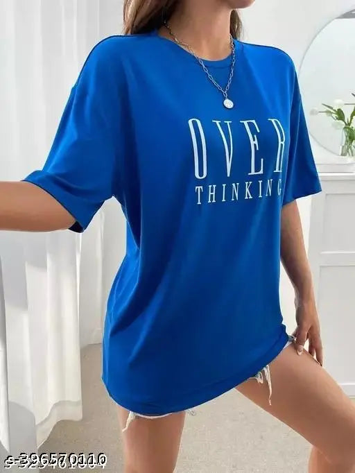 !!ROYAL BLUE OVER THINK!!OVERSIZE T-SHIRT