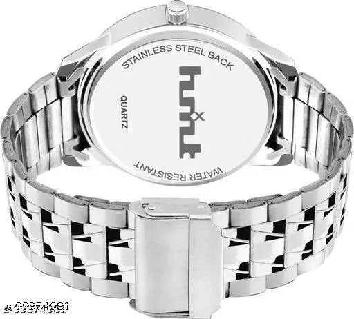 HMXT-79 Day n Date Series Silver Chain Analog Watches Classic,