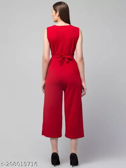 ||RICHAFASHION|| STYLISH FERMINE CUT SLEEVES JUMPSUIT FOR WOMEN