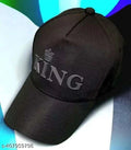 1) KING CAP BLACK | UNISEX CAP NEW MODAL,s BOYS & GIRLS (PACK OF 1)